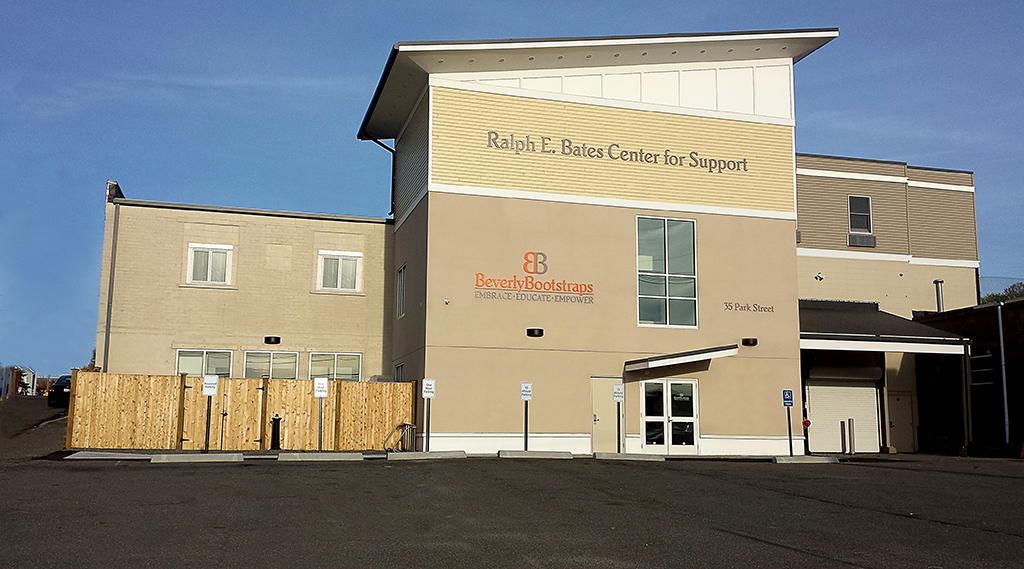 Beverly Bootstraps 35 Park Street building on a clear blue sky day