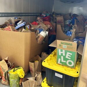 Truck full of donations from Election Day 2025 Food Drive
